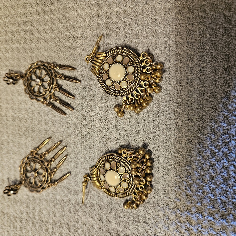 Ornate Gold Marine-Inspired Earrings
